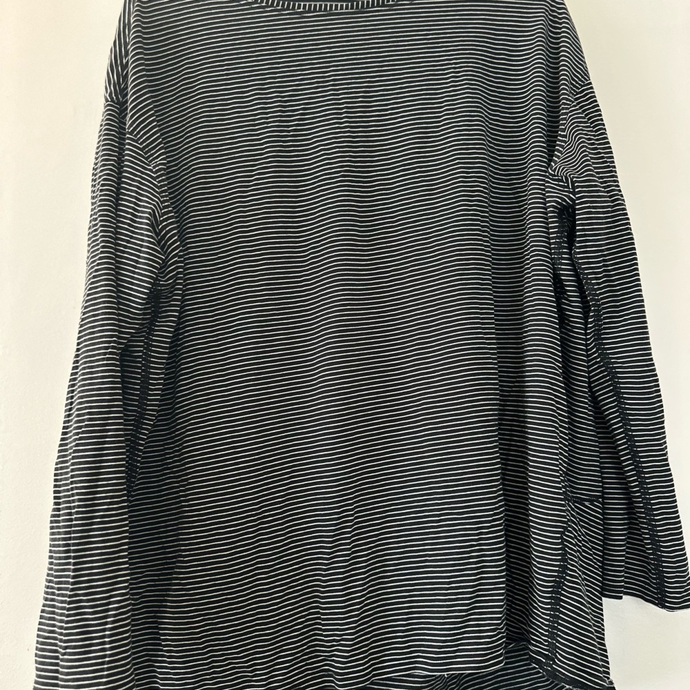lululemon athletica Black and White Striped Long Sleeve Love Tee
